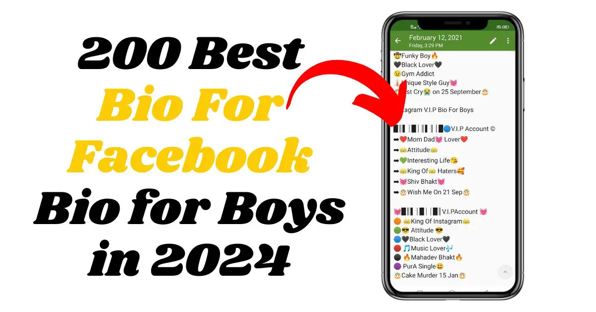 200 Best Bio For Facebook Bio for Boys in 2024
